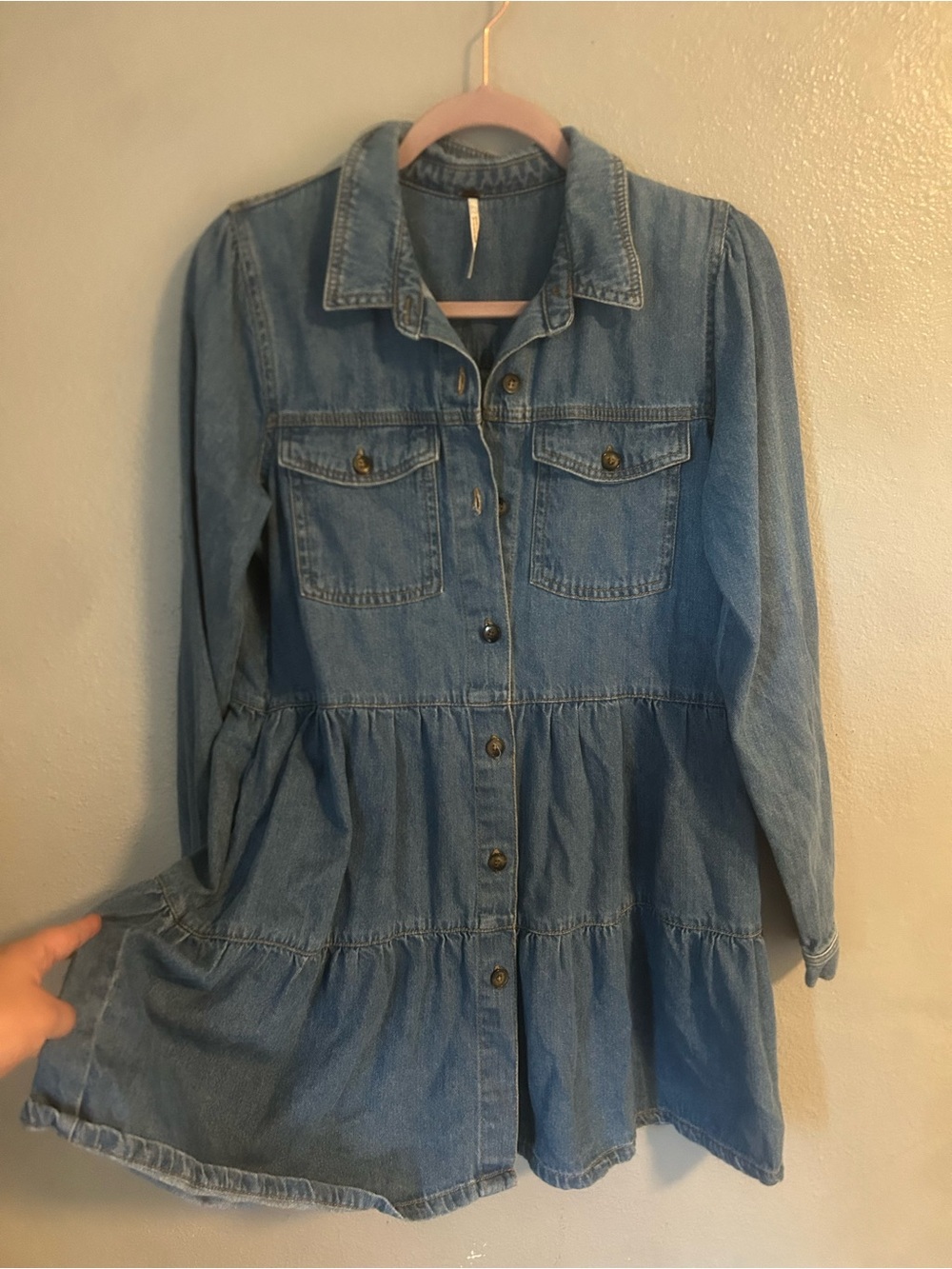 Free people Nicole denim tiered shirt dress - Picture 7 of 10